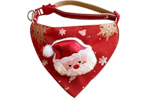 DONGKER Hundehalstuch Weihnachten, 1 Stück Verstellbarer Hunde Bandana, Waschbarer Dreieckiges Kopftücher für Winter, Weihnachten, mittelgroße und große Hunde und Katzen bis 3-15 kg