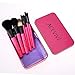 ACEVIVI Popular 7 pcs Lovely Pink Portable Mini Tin Box Cosmetic Brushes Set Travel Makeup Brushes