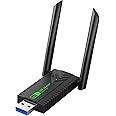 Okeiie [Upgraded] Wireless USB WiFi Adapter, 1300Mbps Dual Band 2.4/5Ghz Wireless Network External Receiver, 5dBi Dual Band Wifi Dongle For PC/Desktop/Tablet/Laptop (Black)