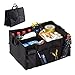 Produktbild Kofferraum Organizer Autotasche,Centtechi 2-in-1 Kofferraumtasche faltbare Aufbewahrung Rücksitz Auto-Sitztasche mit stabilem Boden und Klettbefestigung Faltbox für Auto,SUV,Minivan,Truck & Anwendunge (Schwarz)