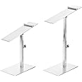 sourcing map Shoe Display Stand 2 Pack Adjustable Height High Heel Shoe Risers Metal Shoe Rack Holder for Home Retail Store Supplies - Silver