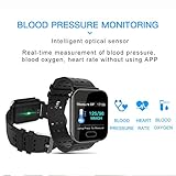 CXL Fitness-Tracker-Farbbildschirm Smart Armband Uhr Herz Rate Blutdruck-Schlaf-Überwachung 1,3 Zoll IP67 wasserdichtes intelligentes Armband GPS Schlaf-Monitoring-Pedometer Kalorie,Black