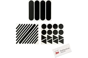 Tomamu 3M Adesivi multiuso per caschi, scooter, biciclette e carrozzine - Set di 33 adesivi - Realizzati con pellicola riflettente 3M