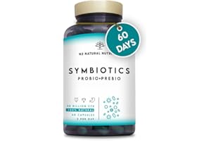 Probiotics and Prebiotics Supplement 40 Billion CFU. 6 Probiotic Strains, 60 Vegan Chlorophyll Capsules. N2 Natural Nutrition