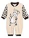 Bindun Newborn Baby Infant Girl's Boy's Long Sleeve Animal Printed Romper Pyjamas Nightwear Beige Cow ,3-6 M