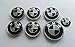 Produktbild bm oem 36136783536 , 36131095361 Set von 7  Schwarz & Weiß Carbon Effekt Logo Wheel Center Kappen, Kofferraum, Motorhaube & Lenkrad Badges Embleme