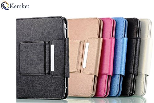 kemket Bluetooth-Tastatur Fall, 17,8 cm Tablet Portfolio Leder Case [mit abnehmbarer Bluetooth-Tastatur] Smart faltbar Cover für Samsung Galaxy Note 8.0/Tab 2 7.0/Tab 3 7.0/Tab 4 7.0/Tab 3 Lite 7/Tab 3 8.0/Tab 4 8.0/Tab Pro 8.4 /Tab S 8.4/Acer A1–810/W3–810/ipad mini/Neue iPad Mini Retina Display/Asus Memo Pad HD 7/Dell Venue 8 Pro/Nexus 7/Nexus 7 HD/17,8–20,3 cm Tablets/Unterstützt Android/iOS/Windows - 9