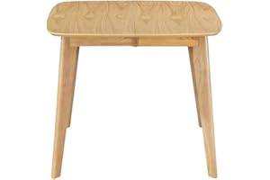 Miliboo Leena - Mesa de comedor extensible escandinava cuadrada chapa roble L90-130 cm