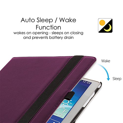 ForeFront Cases® Neue Leder Drehbar Hülle / Tasche / Case / Cover für Samsung Galaxy Tab 3 Lite 7.0 T110 – Rundum-Geräteschutz und intelligente Auto-Sleep-Wake-Funktion mit 3-JAHRES-GARANTIE VON FOREFRONT CASES – inkl. Eingabestift und Displayschutz - 6