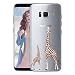 Produktbild Samsung Hülle Galaxy S8 Transparent Weich Silikon Schutzhülle TPU Handyhülle Ultra dünn DIY Ersetzbar Karten Mit Schön Muster Klar Handy Tasche für Galaxy S8, Giraffen eating
