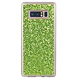 Coque Galaxy Note 8, Misteem Glitter Sequins, Misteem Shining Sparkle Bling Stars Diamond Back Case Transparent Ultra Slim Thin Shockproof Shell Rubber Silicone Crystal Clear Protective Cover Bumper for Samsung Galaxy Note 8 (Purple)