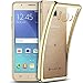 Price comparison product image Smartlegend Samsung J5 2016 Silicone Case ,Galaxy SM-J510 Clear Cover , Samsung Galaxy J5 2016 Soft Shock Absorb Clear Back Panel Flexible Crystal Metal Electroplating Technology Gel TPU Rubber Transparent Back Cover Ultra Thin Shockproof Anti Slip Smartphone Case -Gold - Samsung Galaxy J5 2016