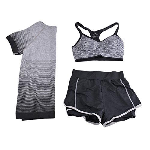 Encounter Damen T-Shirt Sport Shirt Farbverlauf Shirts Sportbekleidung Laufshirt Freizeit Top Oberteil Kurzarm Rundhals