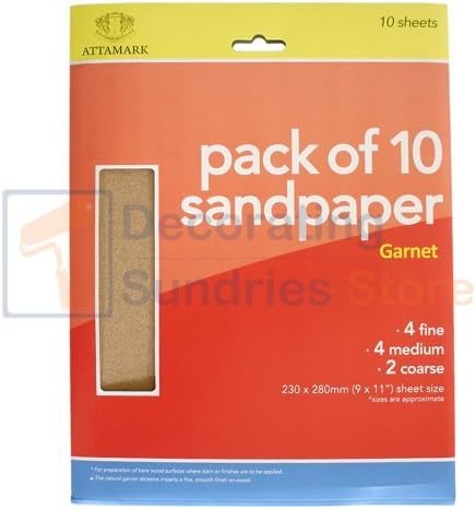 10 x Attamark Sandpaper Sheets | Assorted Sanding Paper 9" x 11"