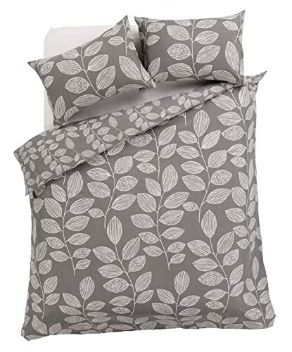 EHD Leaves Pattern Luxurious Modern Style Duvet Cover Sets Quilt Cover Sets Bedding Sets By Olivia Rocco (Grey, Double)
