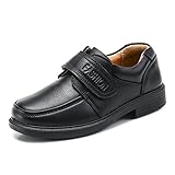 Ligero Flexible y cómodo OCHENTA Chicos Correa Gancho y Bucle Uniforme Escolar Oxford Zapatos de Vestir (Niño pequeño/Niño Grande) #1 Negro 37