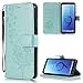 Produktbild FNBK Kompatibel mit Hülle Samsung Galaxy S9 Hülle Leder Grün Löwenzahn Blumen Handyhülle Leder Flip Wallet Cover Tasche Stand Case Card Slot Magnetverschluß Kratzfestes Schutzhülle