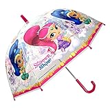  Chanos Chanos Shimmer & Shine Manual Dome Shape PoE Transparent Folding Umbrella, 48 cm, White and Pink Paraguas Plegable, Rosa (White Pink)