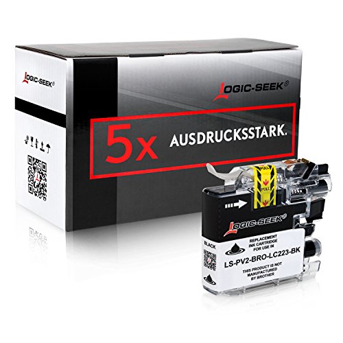 Logic-Seek Tintenpatronen Schwarz für Brother LC-223 LC-225 LC-227 (5-Pack)