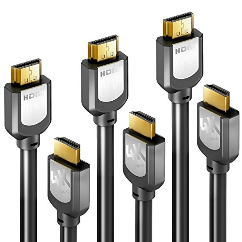 Sentivus SE-HD103-500 4K HDMI Kabel Set (Ultra HD, 3D und ARC) auf HDMI 1.3, 1.4 und 2.0 kompatibel mit High Speed Ethernet und 3-fach Schirmung (3 Stück HDMI Kabel) (5m) schwarz