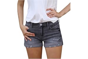 Sunnyuk Pantalon Corto Mujer Mezclilla Pantalon Corto Casual Deportivos Talla Grande Pantalones Cortos Vaquero Moda Bermudas De Trabajo Chandal Adolescente Bolsillo y Botones Ligera Cargo Shorts