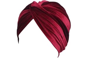 Amorar Chemotherapie Hut, Damen Twist Plissee Haar Wrap Stretch Turban Kopf Wraps Bandanas Chemo Hut Kopfbedeckung, Headwrap Elastic Headwear Samt Kopftuch Hut Beanie für Krebs