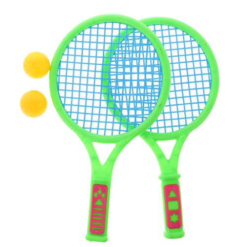 MagiDeal Kids Dual Tennis Racket Ball Set Badminton Outdoor Beach Sports Toys Gifts - Small