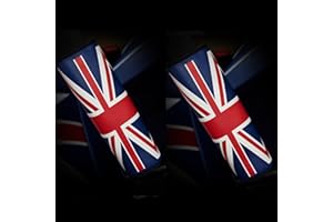 Qirc Coussin d'épaule pour ceinture de sécurité de voiture, drapeau britannique Union Jack (bleu)