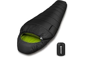 Bessport Mummy Sleeping Bag | 15-45 ℉ Extreme 3-4 Season Sleeping Bag for Adults Cold Weather– Warm and Washable, for Hiking Traveling & Outdoor Activities