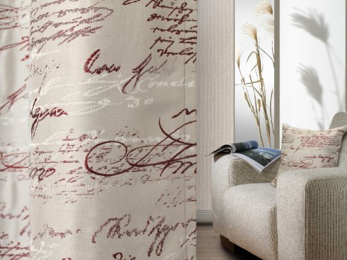 Neutex Kissenhülle Scriptum – Markenqualität von deko trends – moderne Wohndekoration in edlem Design erhältlich in 4 modernen Farbkombinationen, beige/rot - 8