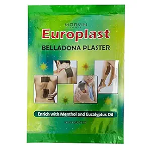 Europlast Herbal Pain Relief Belladonna Plaster Patch For Back Shoulder Muscles Joint and Nerves (Pack of 30)