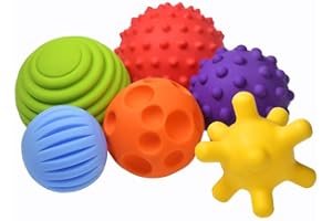 ‎FANCY FANCY Baby Sensorik Balls - Babyspielzeug ab 0 3 6 8 Monate, Greifball für Babys, Multi Texturierte Motorikspielzeug, Massagebälle, Mehrere Größen Spielzeug, Baby Ball (Taktiliki)