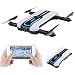 Produktbild JJRC Faltbare Selfie Drone mit 720P Kamera, Wifi FPV Drone (ausgezeichnete Positionierung, Höhe halten, 7-8 Minuten Flugzeit, G-Sensor-Modus, 360-Grad-Umdrehungen, Headless-Modus) Spielzeug Drone H61