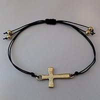 Kreuz Armband / antik gold / verschiedene Farben / Macramee Macramé Arm Band / Glaube Schmuck /