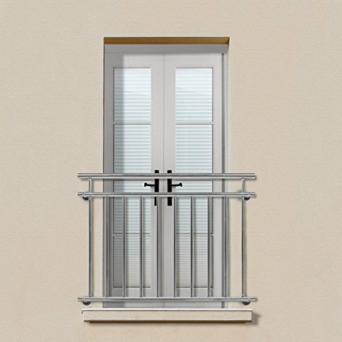 Homelux FB128G Edelstahl V2A Französischer Balkon Geländer Fenstergitter Balustrade 128 x 90 cm Glänzend - 4