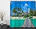 Produktbild Beddingleer Duschvorhang Anti-Schimmel 180x200 cm Die Insel Bad Duschvorhang textil Wasserdicht und Mildewproof aus 100% Polyester