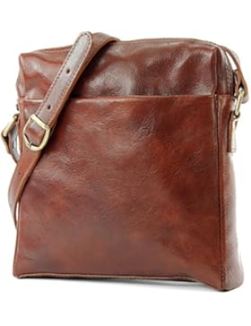 ital. Ledertasche Messengertasche Herren Damen Umhängetasche Citytasche Echtleder T127