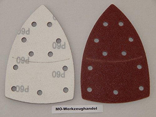 60 Stück Klett-Schleifblätter 105×152 mm Körnung je 10 x 40/60/80/120/180/240 für Multischleifer Bosch PSM 80 A, PSM 100 A, PSM 160 A, PSM 200 AGE, Prio, Ventaro, Skil Octo 7208 usw. - 4