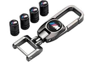 LABSTANDARD Portachiavi auto e Tappini gomme auto per BMW M M2 M4 M5 M6 M8 X1 X2 X3 X5 X6 M135i M240i Z4 328i X7,portachiavi in metallo e tappi valvola, auto accessori, Nero