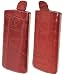 Produktbild Original Suncase Tasche für Doro 1361 Leder Etui Handytasche Ledertasche Schutzhülle Case Hülle Lasche mit Rückzugfunktion* In Croco-Rot