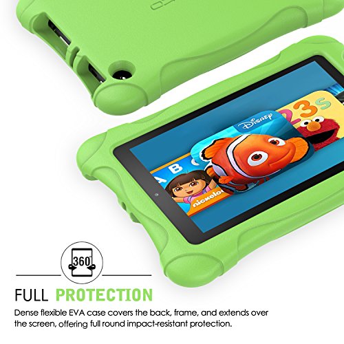 MoKo Fire 7 2015 Hülle – Superleicht EVA Stoßfest Kinderfreundlich Kinder Schutzhülle für Amazon Fire 7.0 Zoll (5. Generation – 2015 Modell), Grün - 4