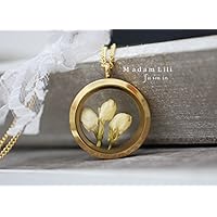 ECHTE YASMINBLÜTEN Medaillonkette