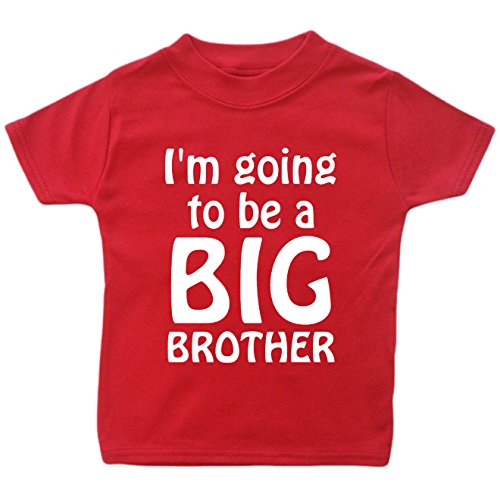 I'm Going To Be A Big Brother T-Shirt. (2-3 years, Red T-Shirt - White Vinyl)