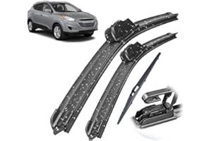 AUTOPIXL 3pcs Wiper Front & Rear Wiper Blades Set Kit Compatible with Hyundai Tucson MK2 ix35 2010-2015 Windshield Windscreen Window 24"+16"+12"