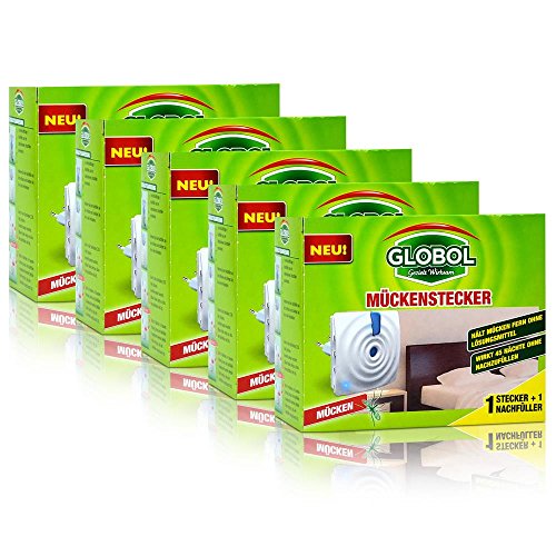 5x Globol Mückenstecker - Wirkt 45 Nächte ohne nachzufüllen