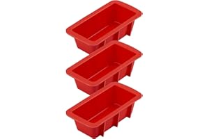 Anaeat 3er-Packung Mini-Silikonbrot- und Kuchenformen, Antihaft-Form - einfach auszulösen! Flexible Silikonbackformen für hausgemachte Brote, Kuchen, Hackbraten, Brownies, BPA-frei & ofenfest