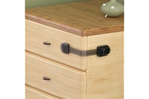 SAFELON 4 Pcs Child Proof Cabinet Locks Baby Safety Drawer Strap Locks, Baby Security Multi-Function Lock for Drawers, Fridges, Toilets, Cupboards, Cabinets (Clear-Black)