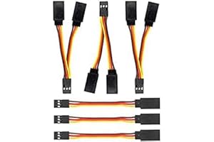 YUNIQUE GREEN-CLEAN-POWER - 6 Pezzi Cavo di Estensione Servo Y 1 a 2 | 75mm 3 Pin JR Maschio e Futaba Femmina | Compatibile con RC Auto, Elicotteri, Droni, Arancione, Plastica