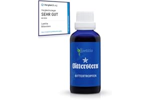 ‎LAETITIA Laetitia Original Bitterstern Bittertropfen: Bitterstoffe aus 17 natürlichen Kräutern in bester Qualität – Bittertropfen mit aromatisch-feinen Geschmack - nach Hildegard von Bingen, 50 ml