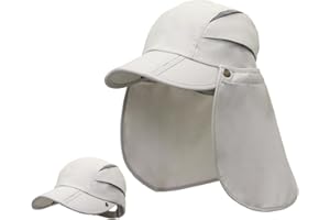 Magracy Mens Womens Outdoor Wide Brim Sun Cap Mesh UPF50+ Neck Flap Hat Fishing Hats